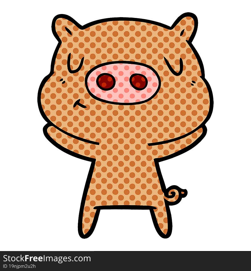 cartoon content pig. cartoon content pig