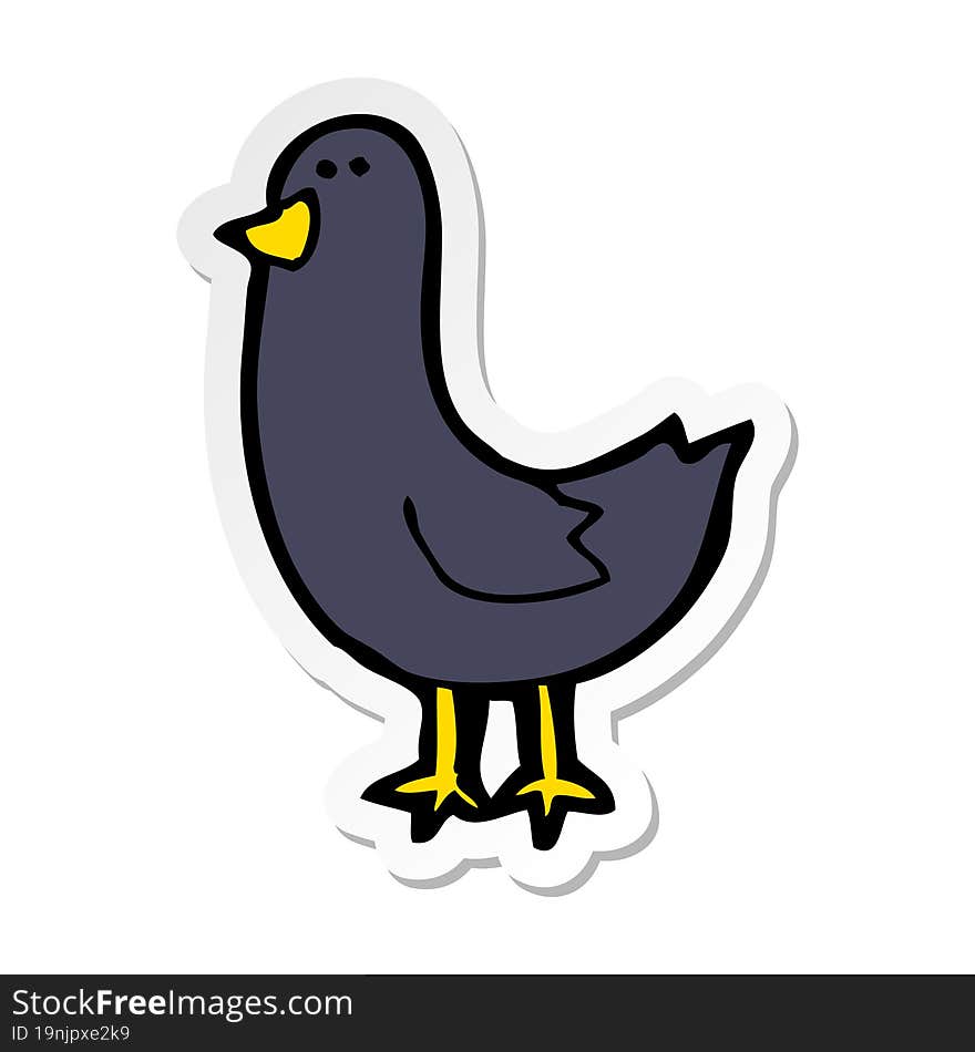 sticker of a cartoon bird