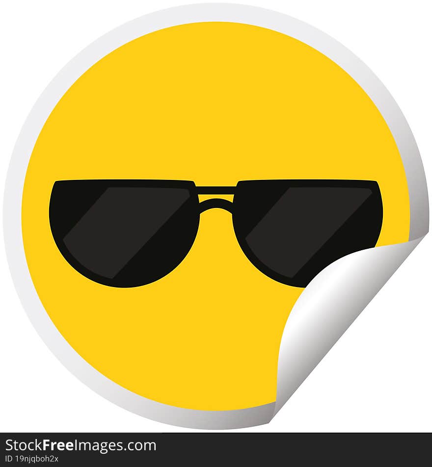 Sunglasses Graphic Circular Sticker