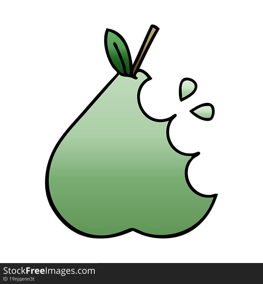 gradient shaded cartoon green pear