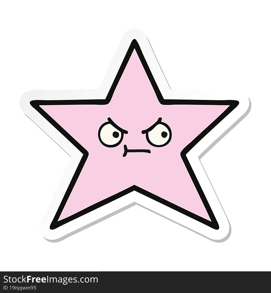 Sticker Of A Cute Cartoon Star Fish