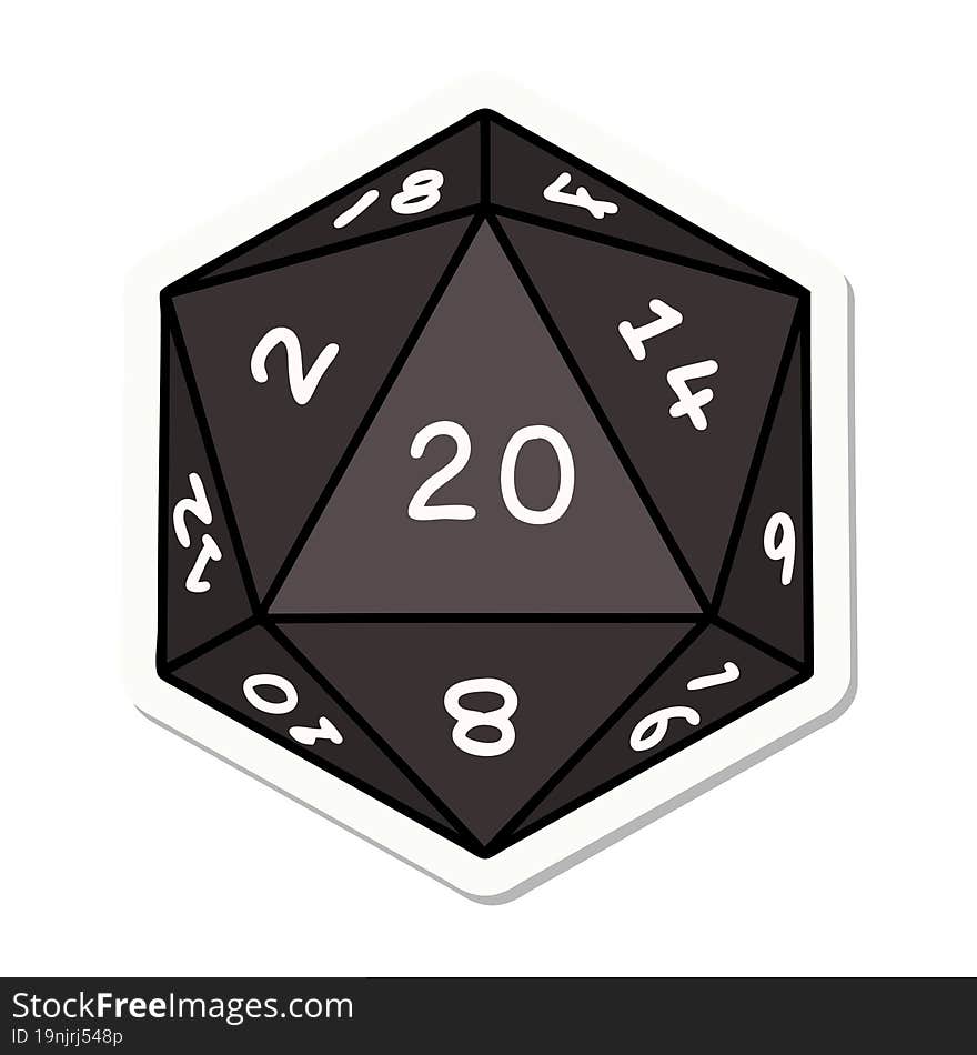 Natural 20 D20 Dice Roll Sticker