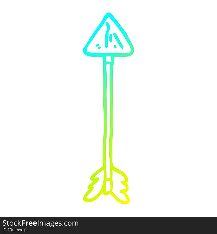 Cold Gradient Line Drawing Cartoon Straight Arrow