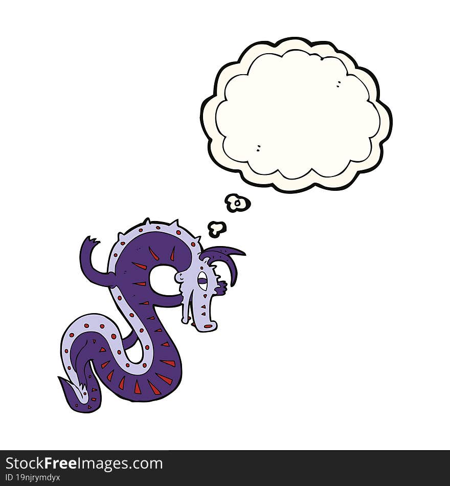 Saxon Dragon Cartoon With Thought Bubble