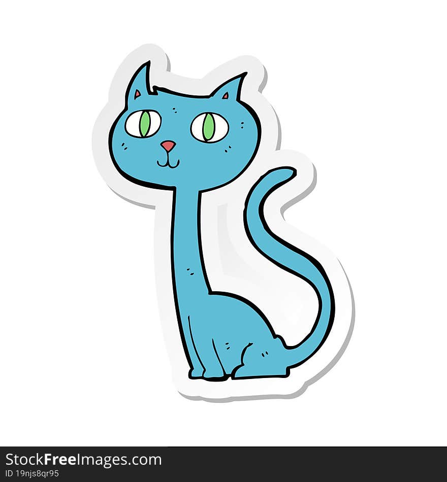 Sticker Of A Cartoon Cat