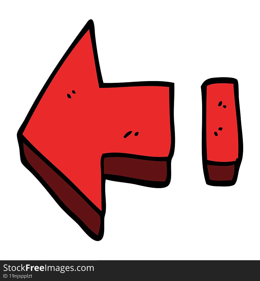 cartoon doodle red arrow