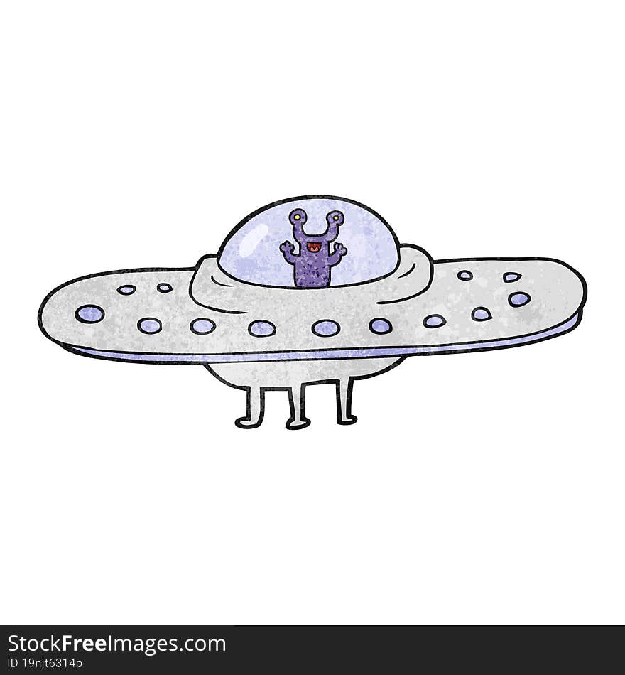 Textured Cartoon Flying Saucer