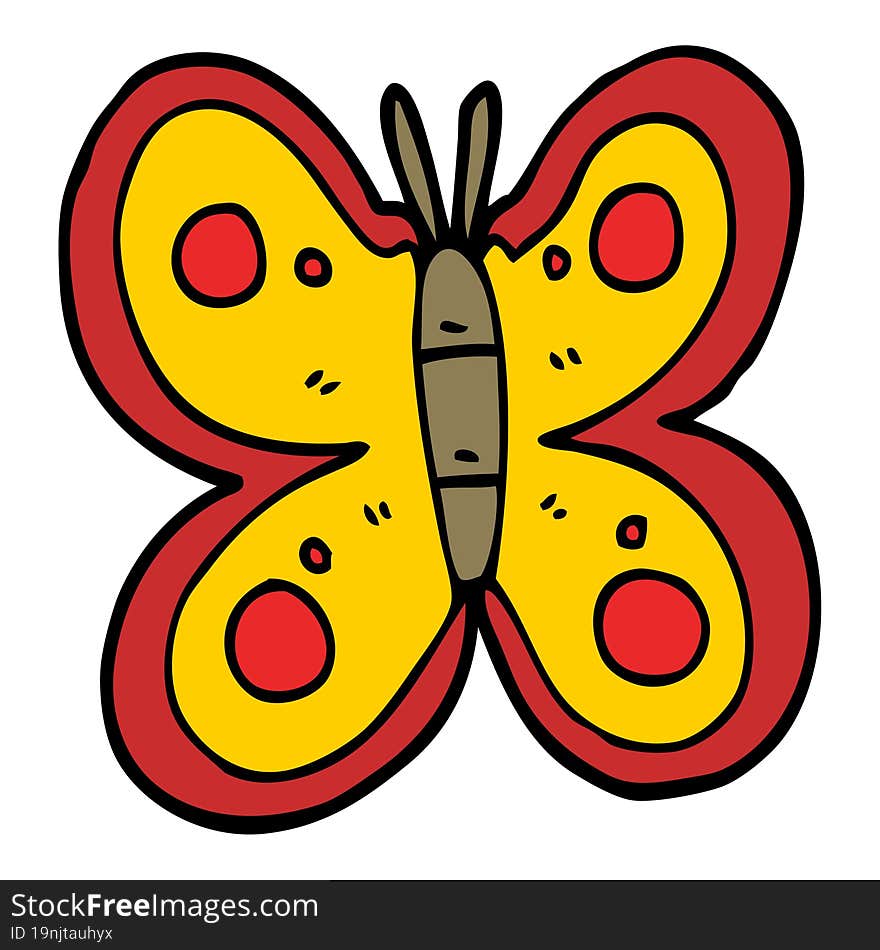 Cartoon Doodle Huge Butterfly