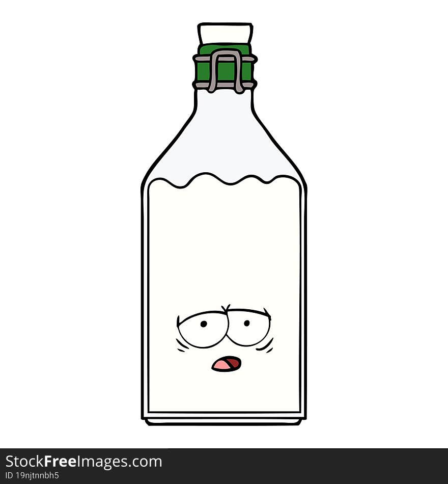 cartoon old milk bottle. cartoon old milk bottle