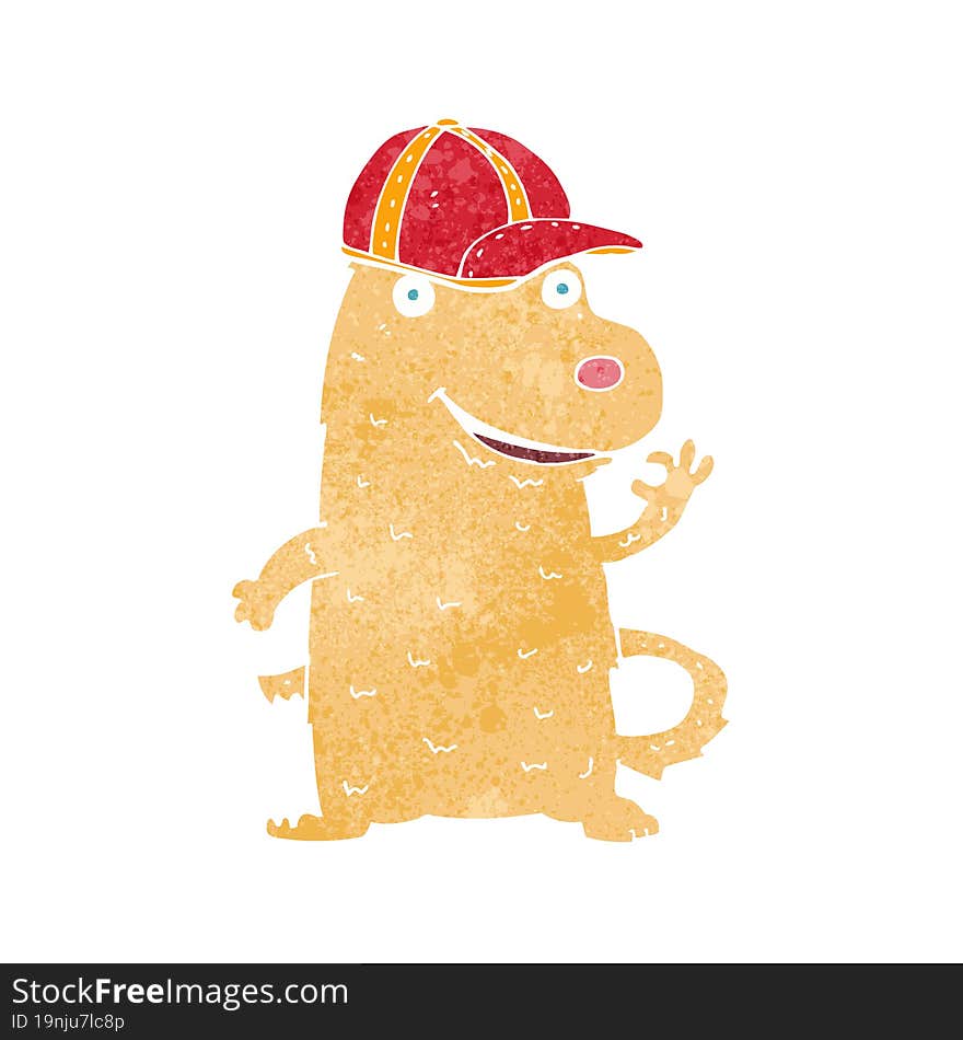 Cartoon Dog Wearing Cap