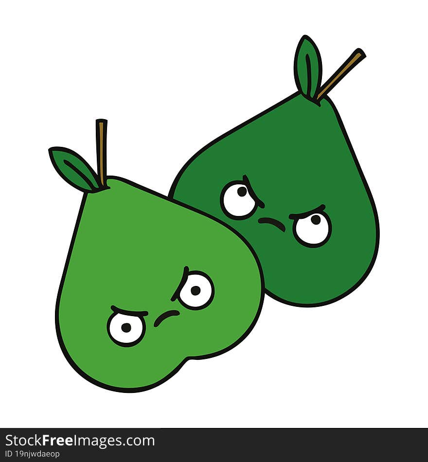 cute cartoon of a pears. cute cartoon of a pears