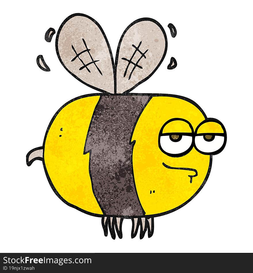 textured cartoon unhappy bee