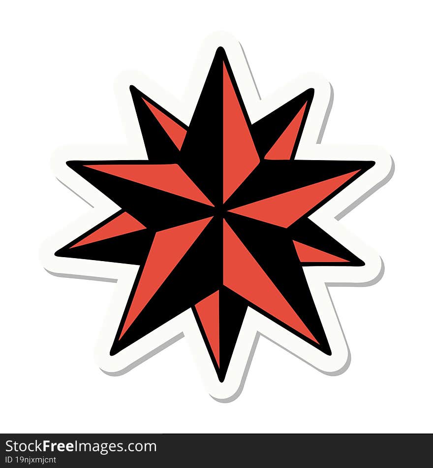 tattoo style sticker of a star