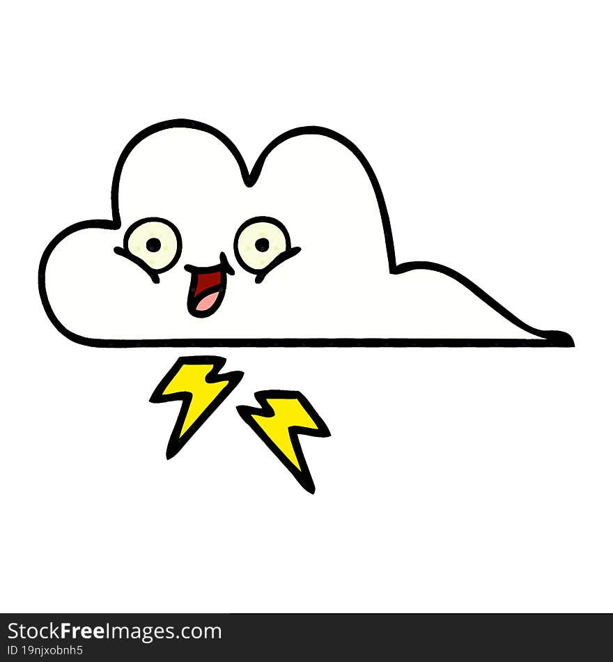 comic book style cartoon thunder cloud