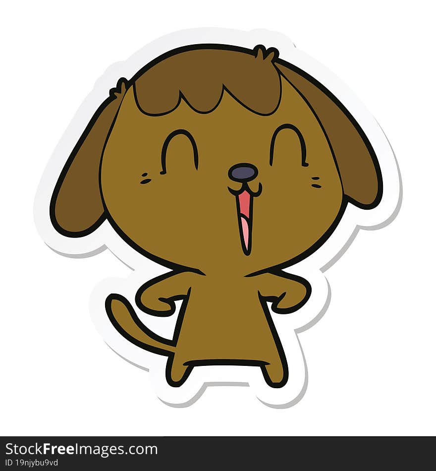 sticker of a cute cartoon dog