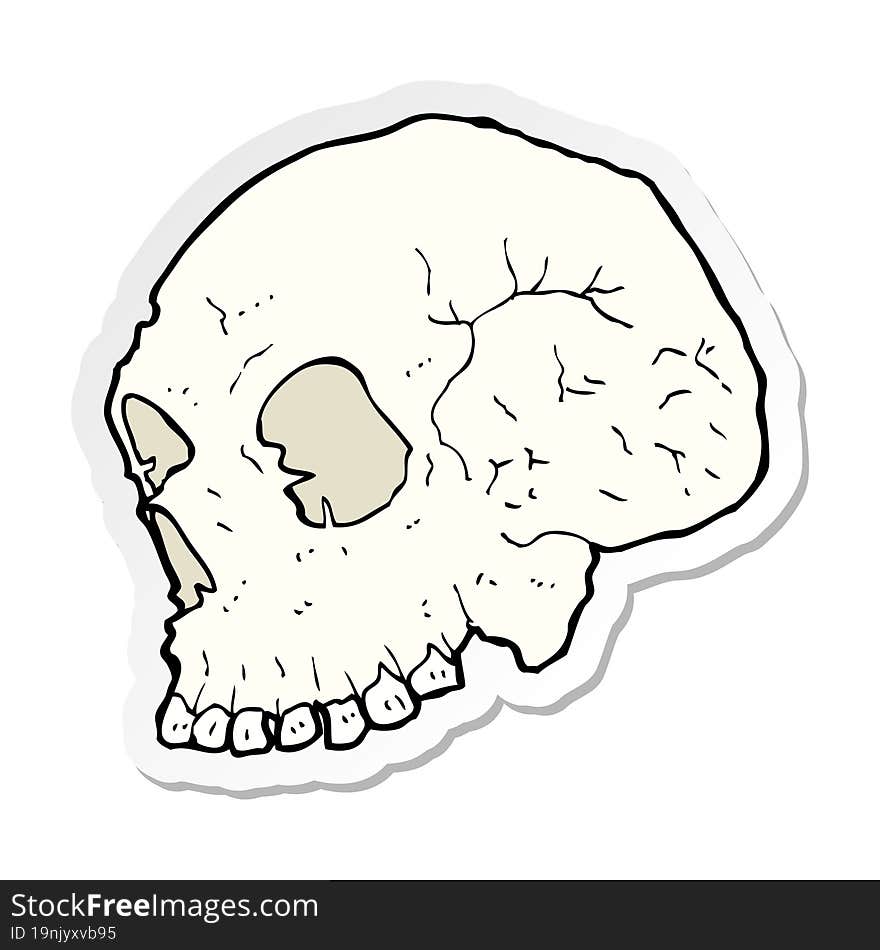 sticker of a skull illustration