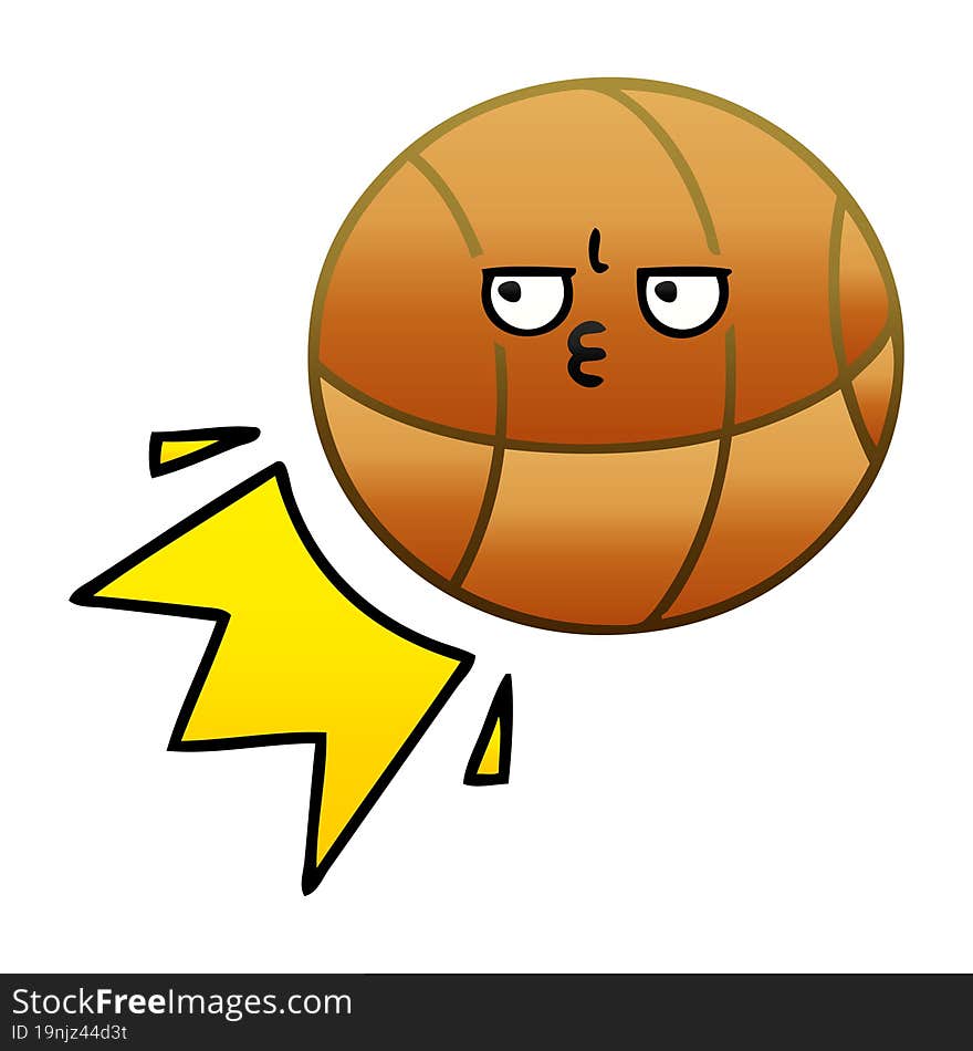 Gradient Shaded Cartoon Basketball