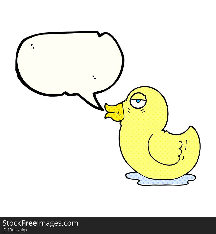 comic book speech bubble cartoon rubber duck