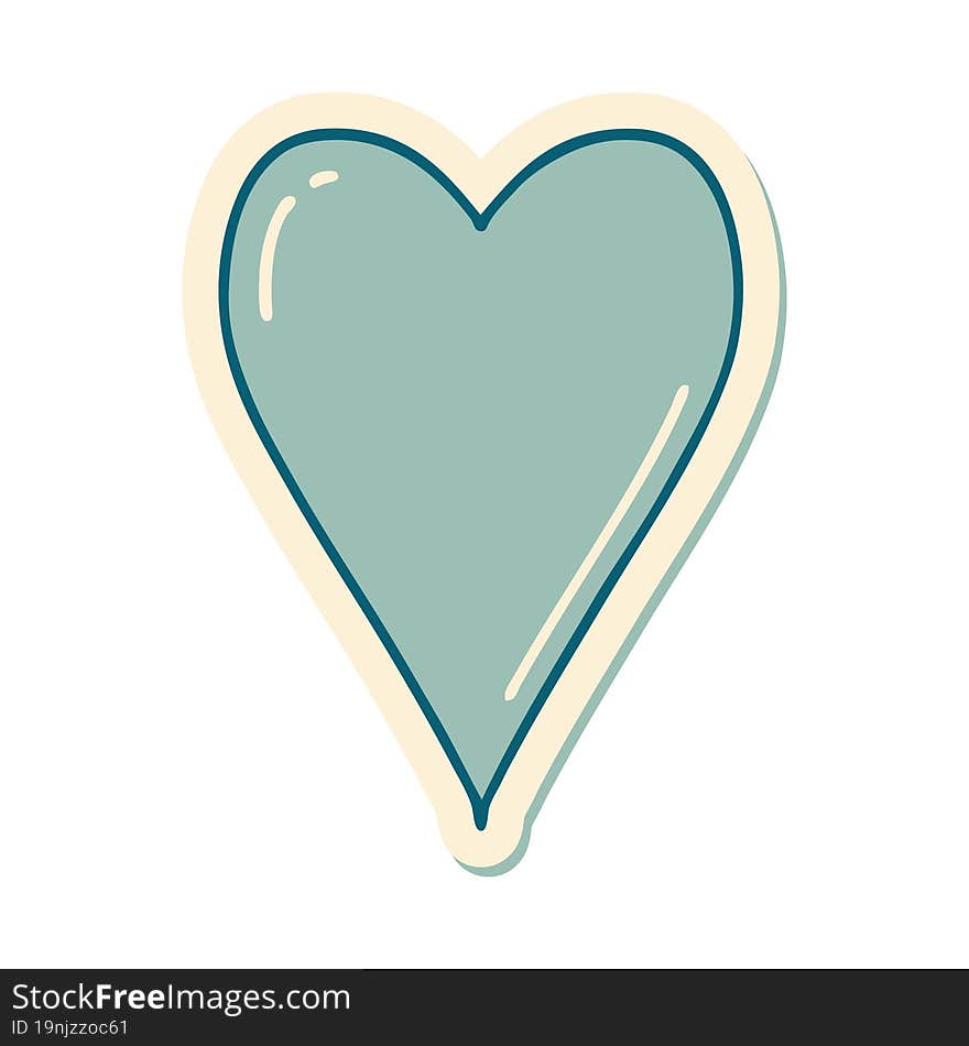 sticker of tattoo in traditional style of a heart. sticker of tattoo in traditional style of a heart