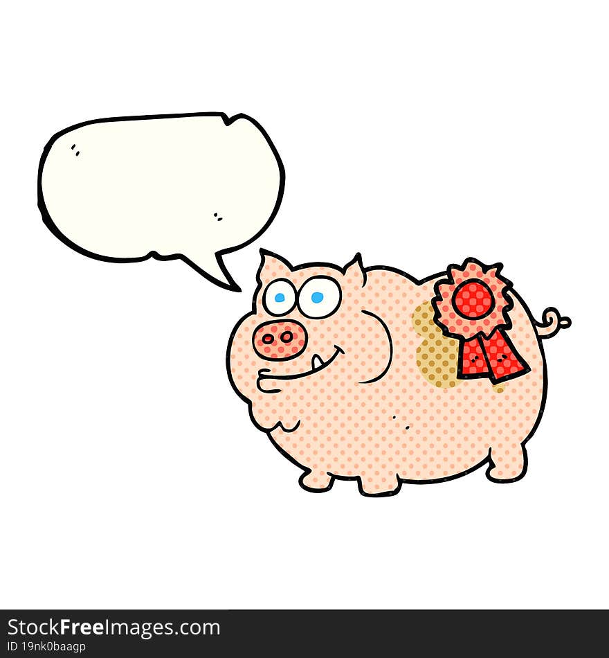 comic book speech bubble cartoon prize winning pig