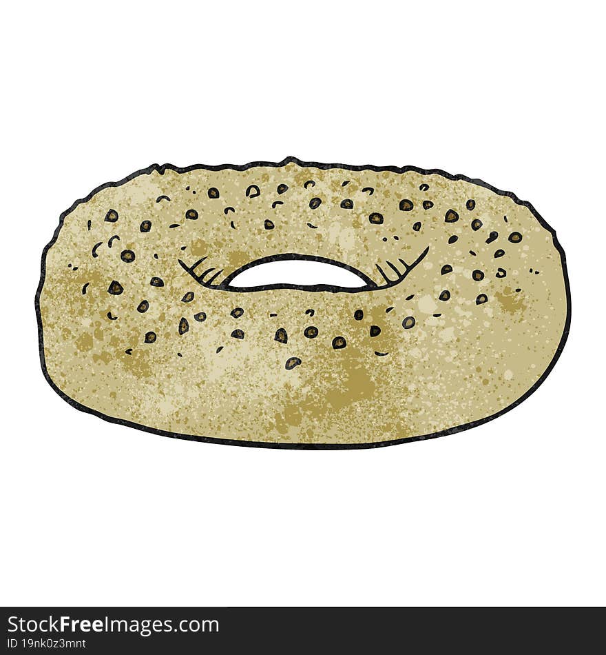 Textured Cartoon Bagel