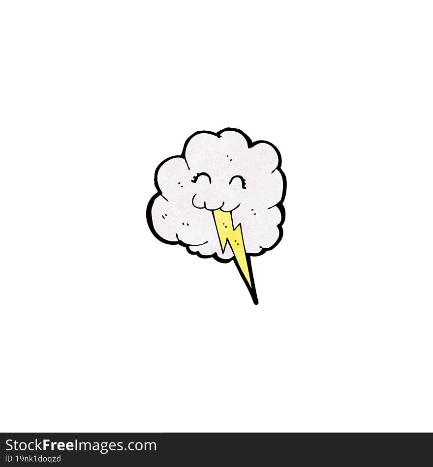 Cartoon Cloud With Lightning Bolt