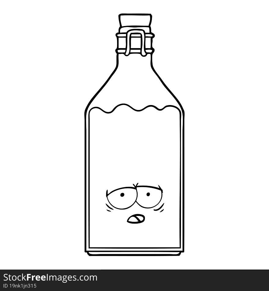 cartoon old milk bottle. cartoon old milk bottle