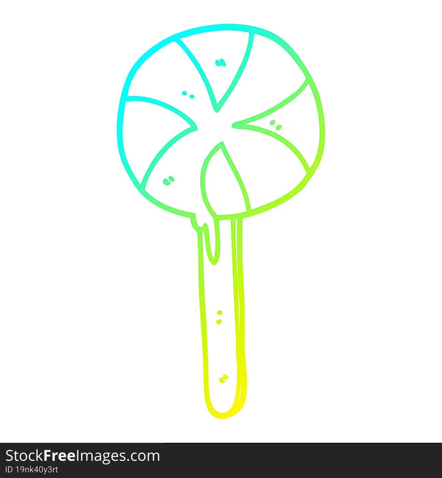 cold gradient line drawing cartoon lollipop