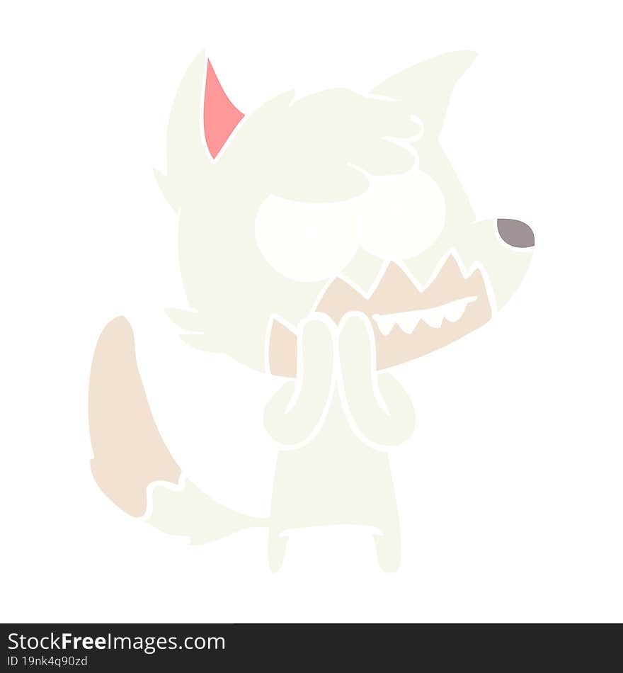 flat color style cartoon grinning fox