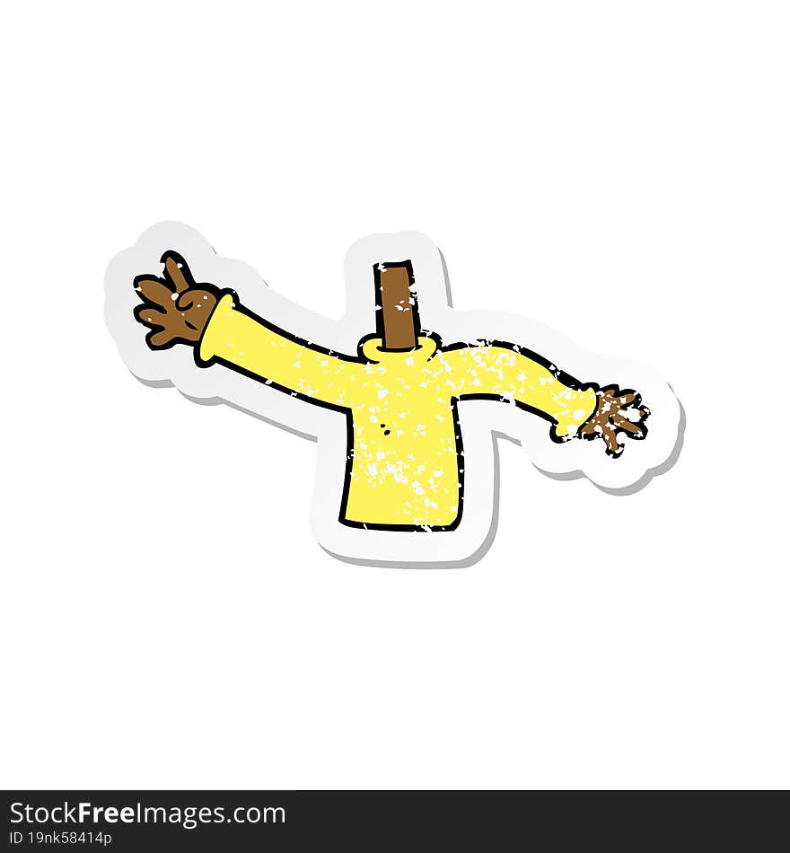 retro distressed sticker of a cartoon body