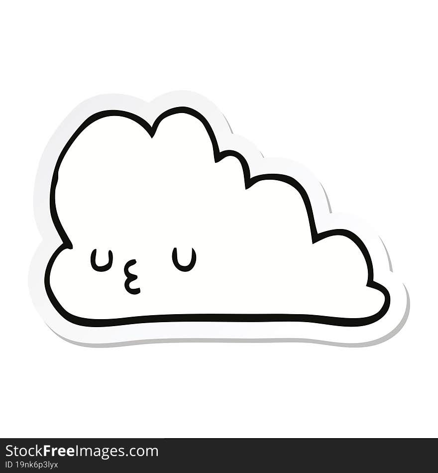 sticker of a cute cartoon cloud