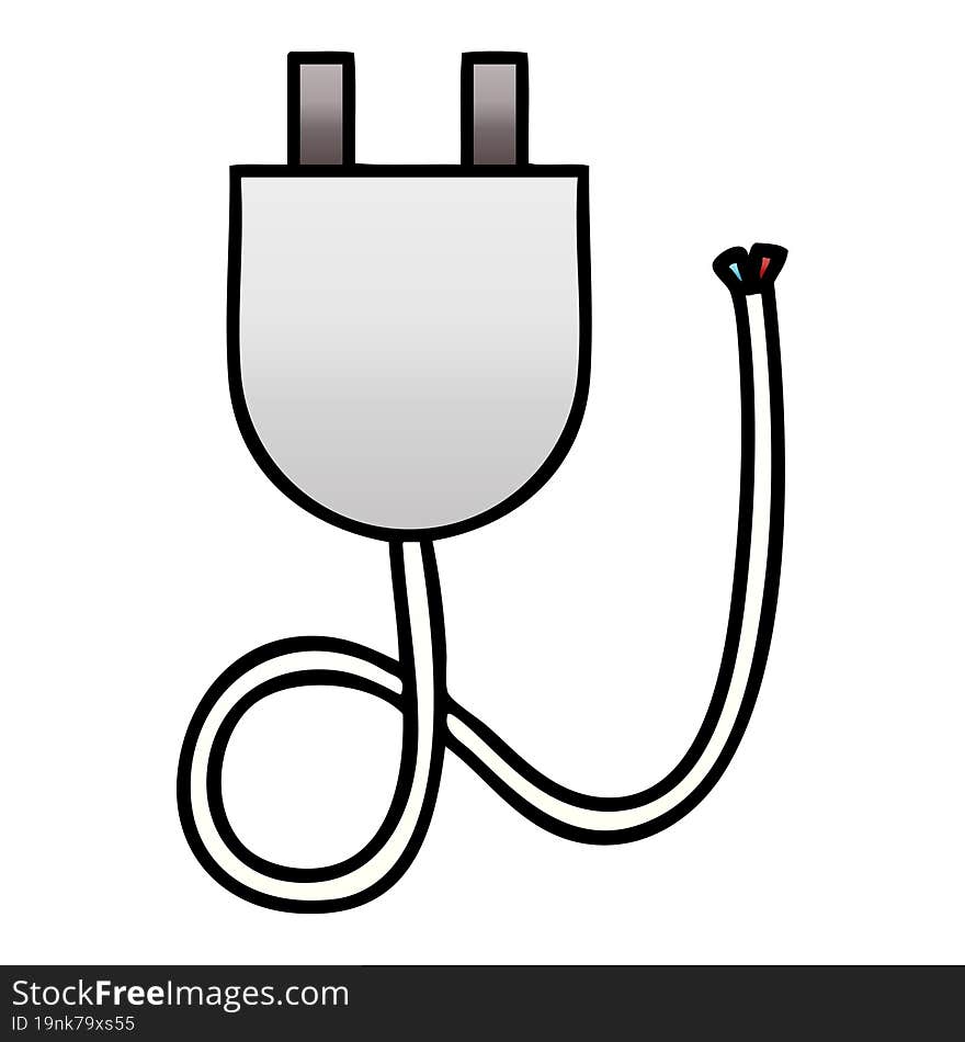 Gradient Shaded Cartoon Electrical Plug