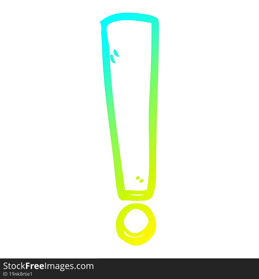 cold gradient line drawing cartoon exclamation mark