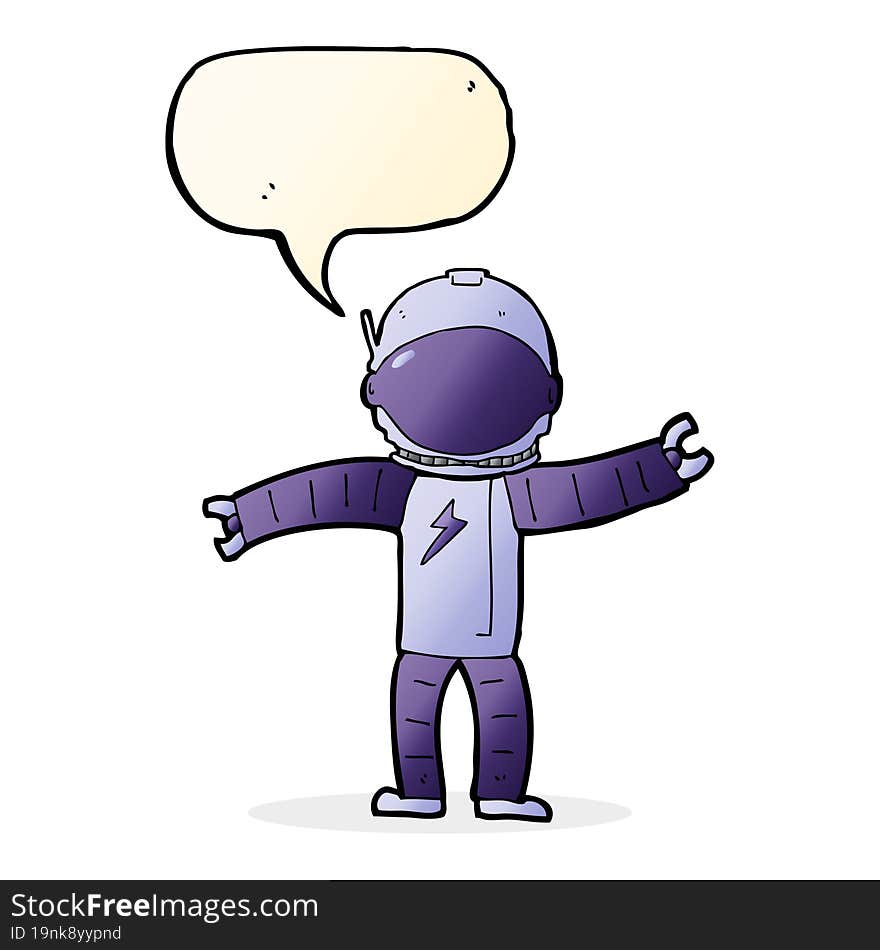 cartoon astronaut with speech bubble