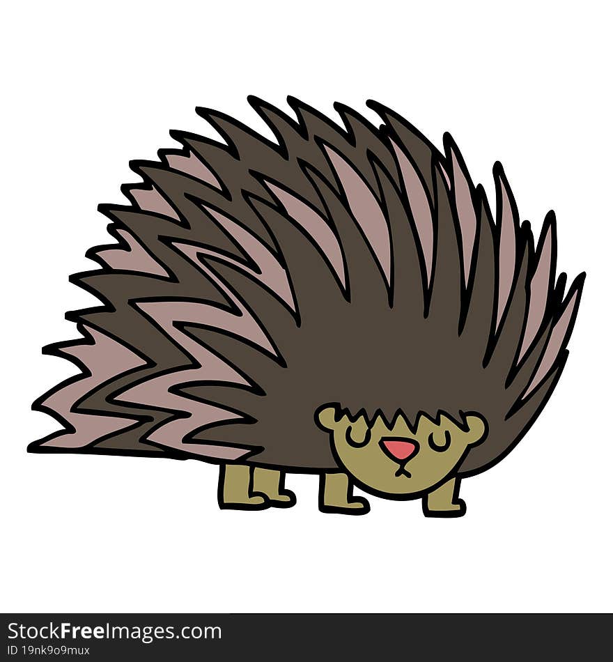 cartoon doodle spiky hedgehog