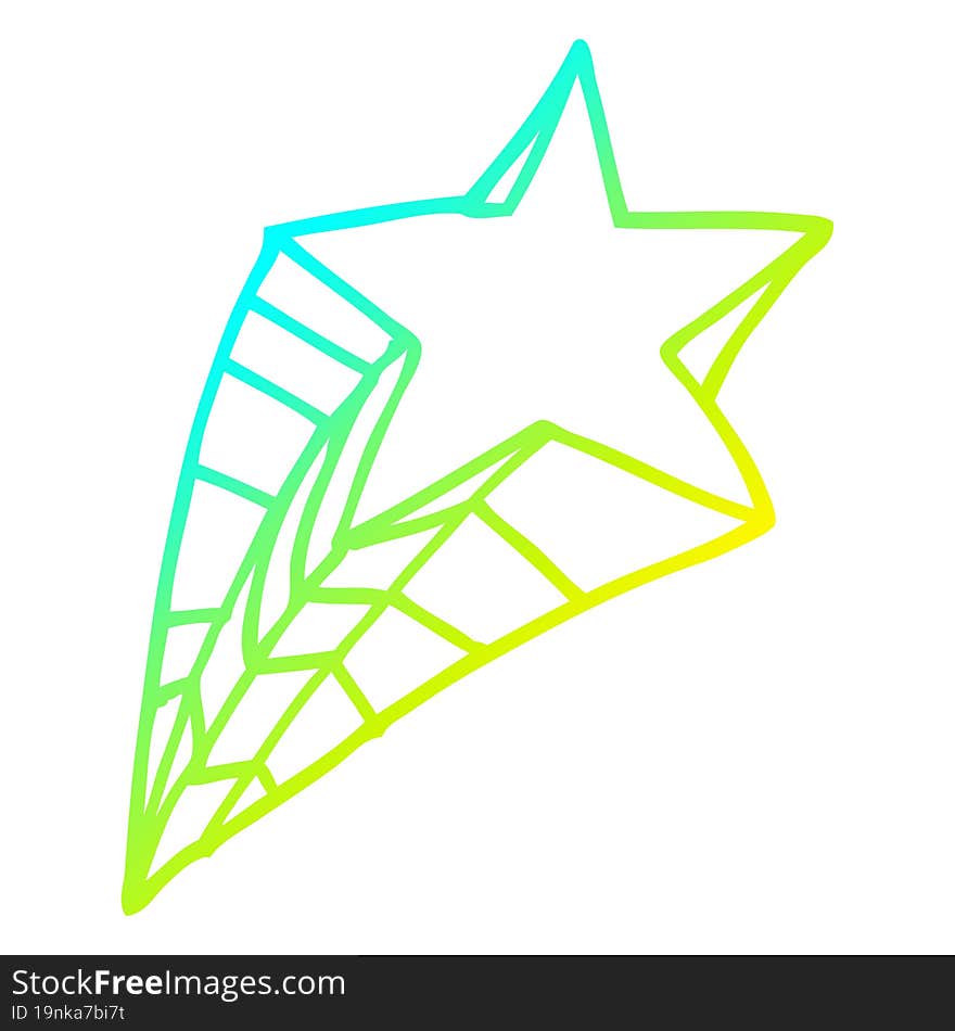 cold gradient line drawing decorative star element