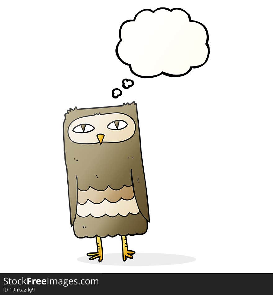 thought bubble cartoon owl