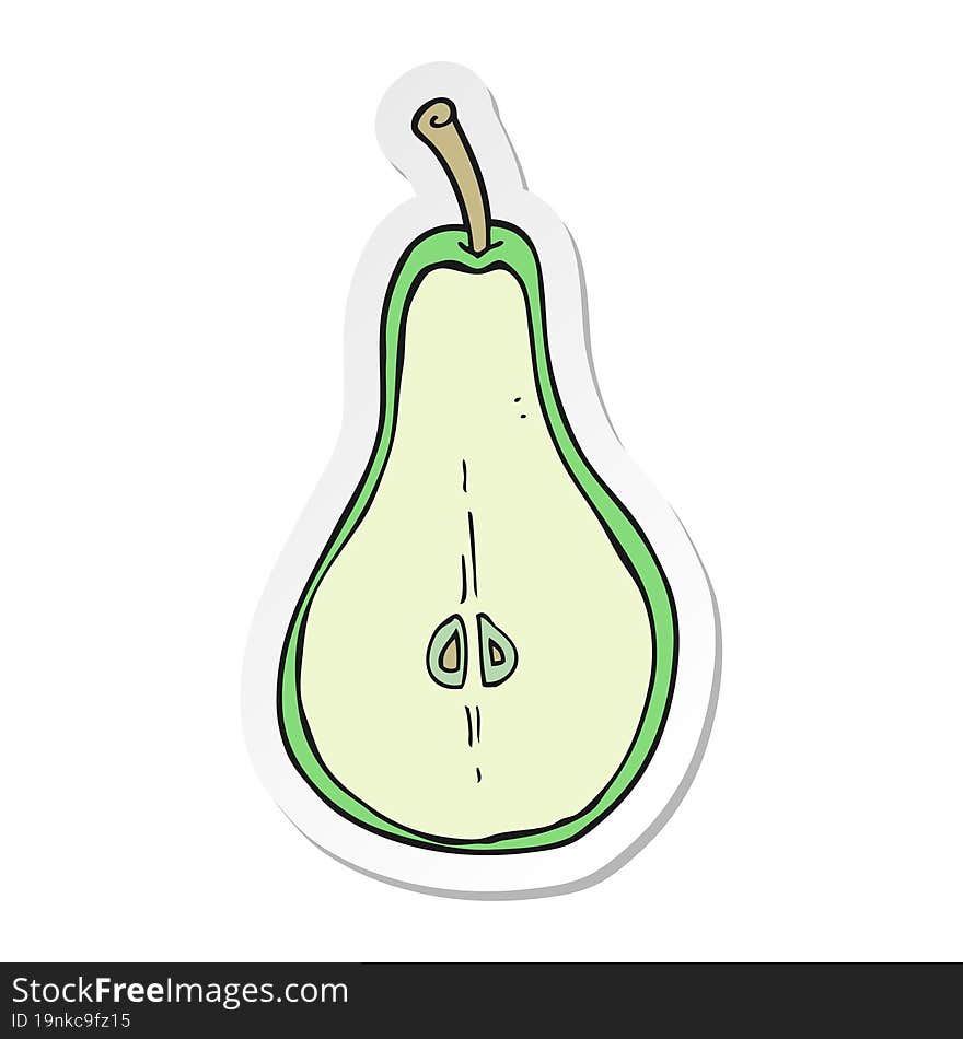 sticker of a cartoon half pear