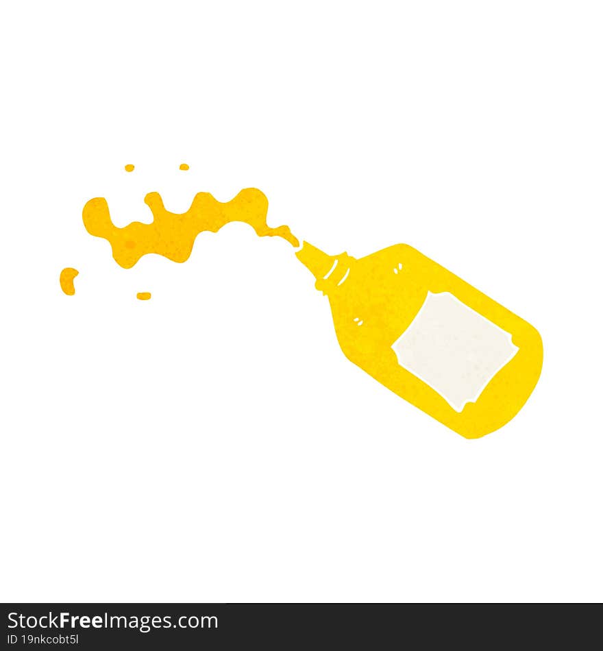 cartoon squirting mustard bottle