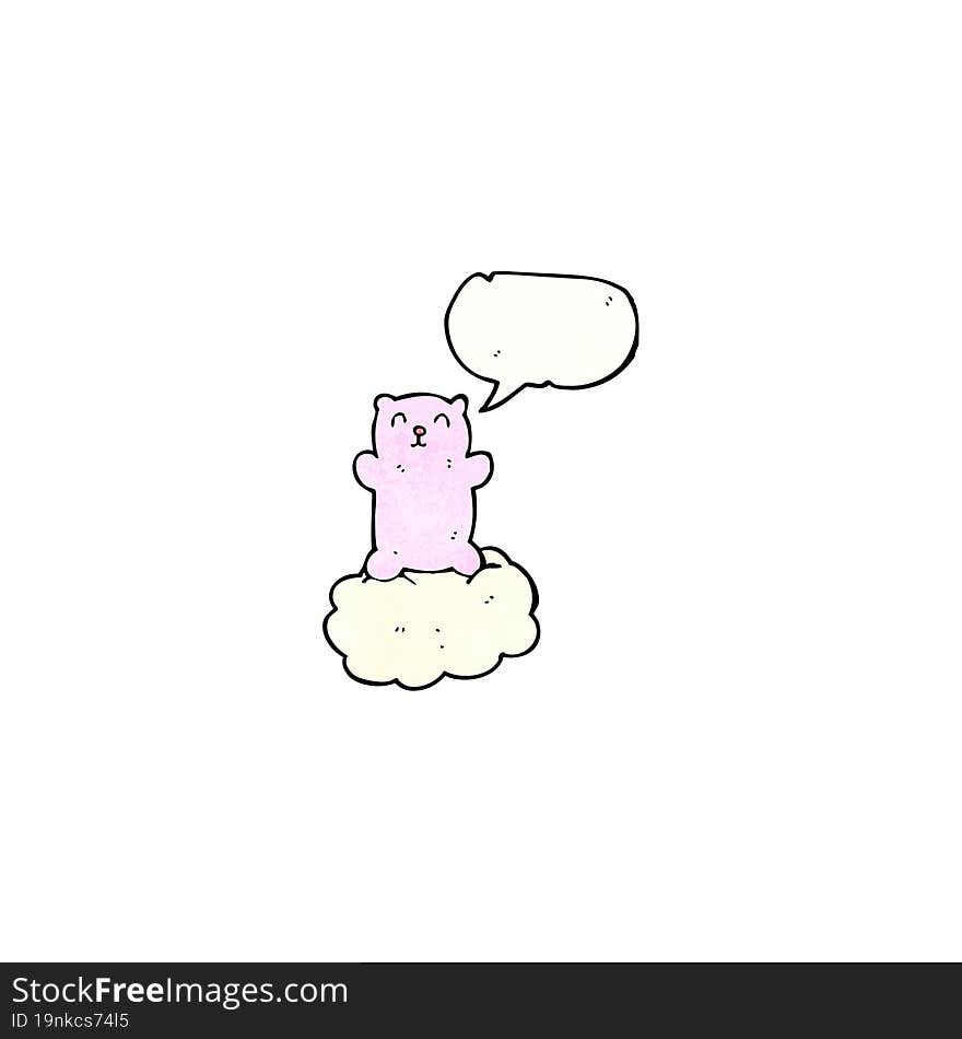 cartoon cute bear on cloud