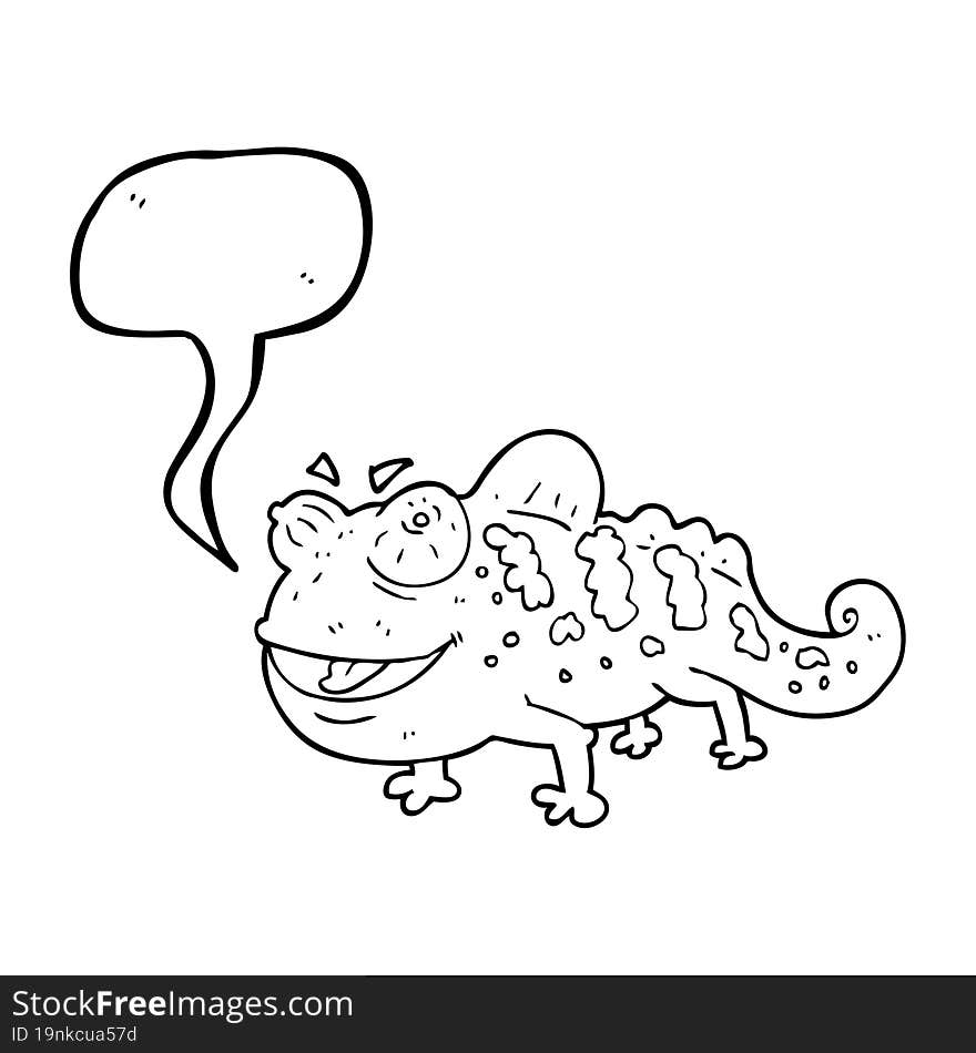 speech bubble cartoon chameleon