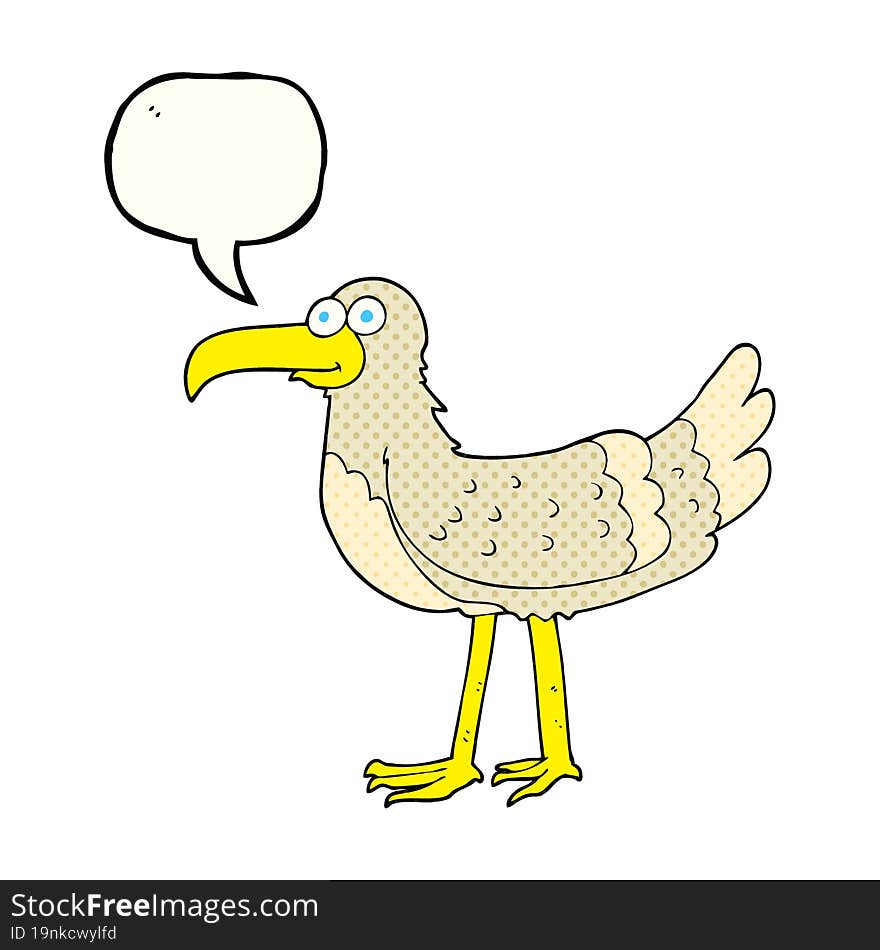 comic book speech bubble cartoon seagull