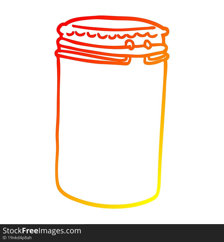 warm gradient line drawing cartoon storage jar