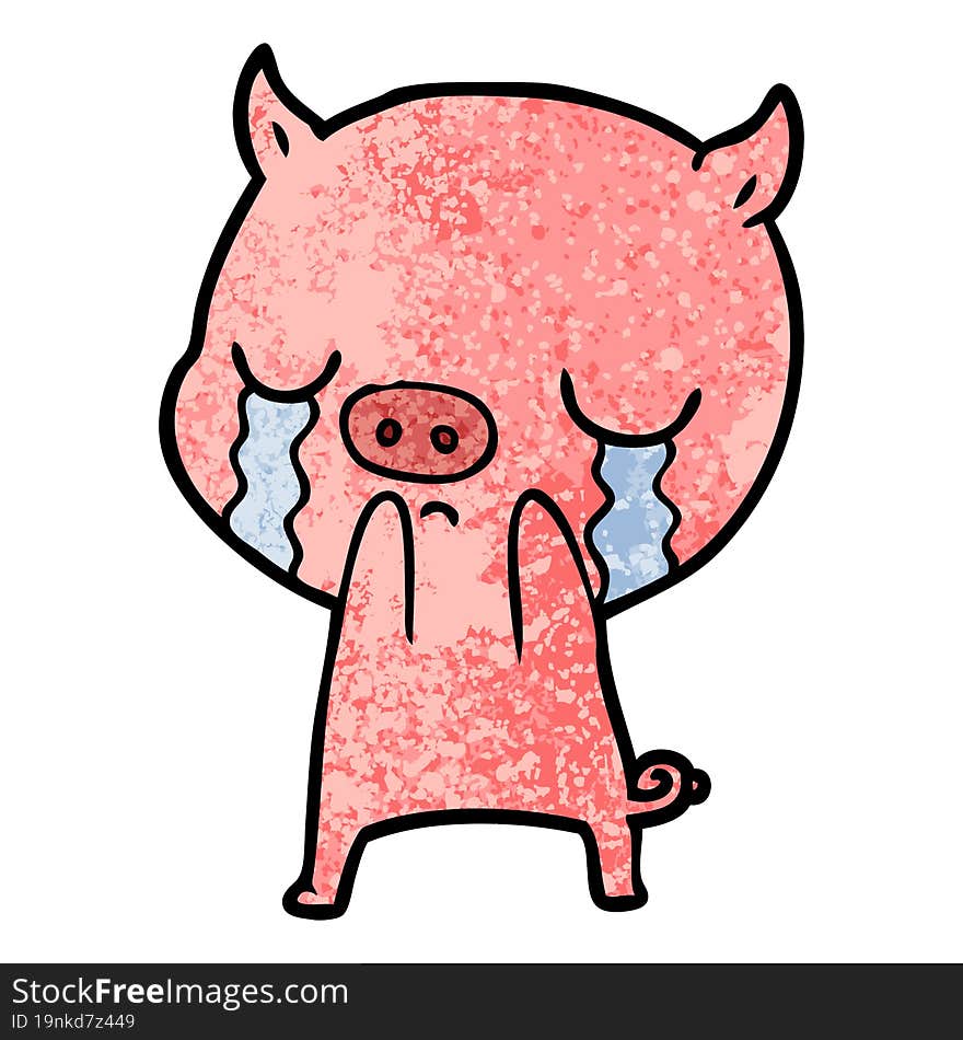 cartoon pig crying. cartoon pig crying