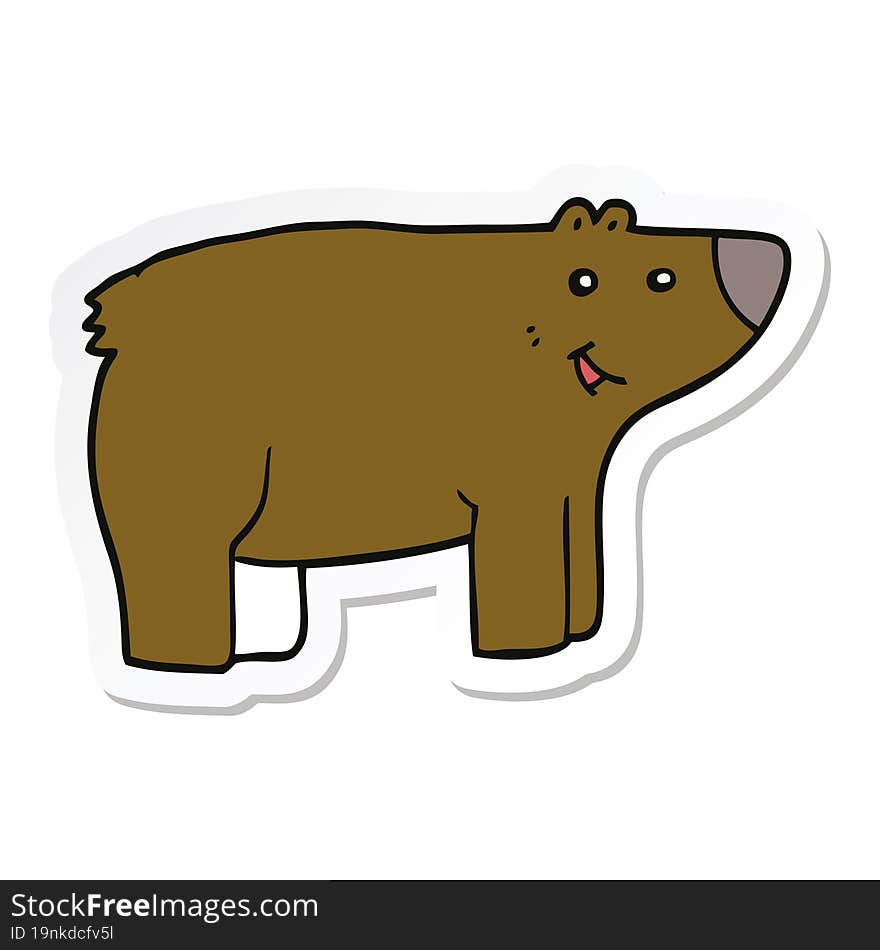 sticker of a cartoon bear