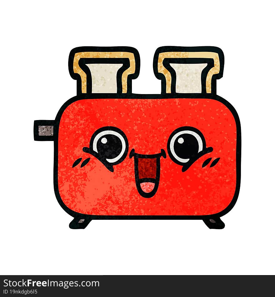 retro grunge texture cartoon of a toaster