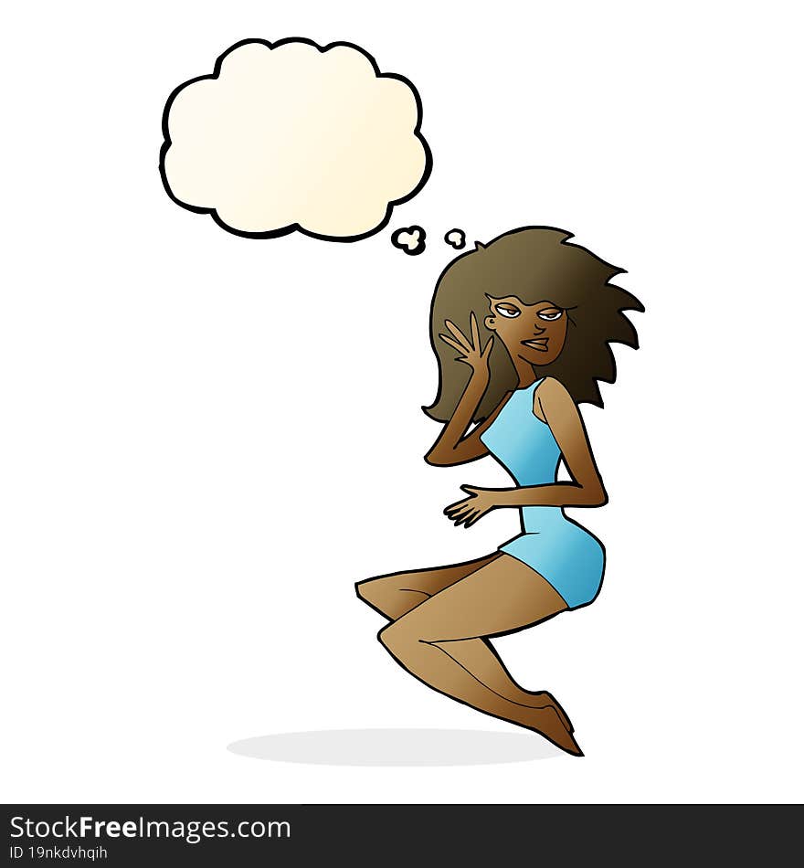 cartoon sexy woman with thought bubble