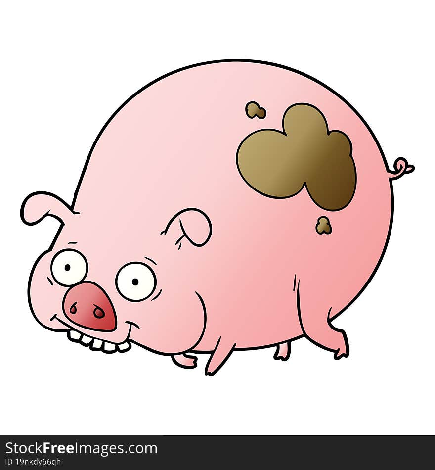 cartoon muddy pig. cartoon muddy pig