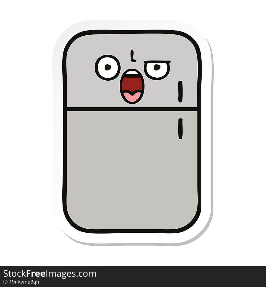 sticker of a cute cartoon fridge freezer