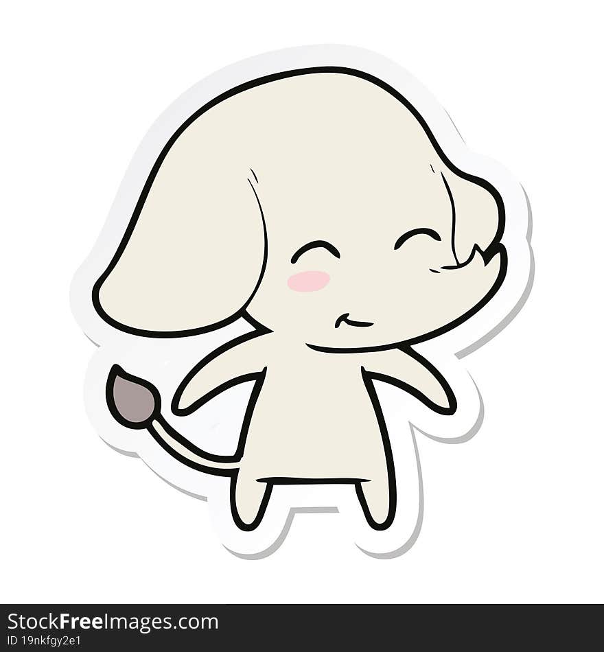 sticker of a cute cartoon elephant